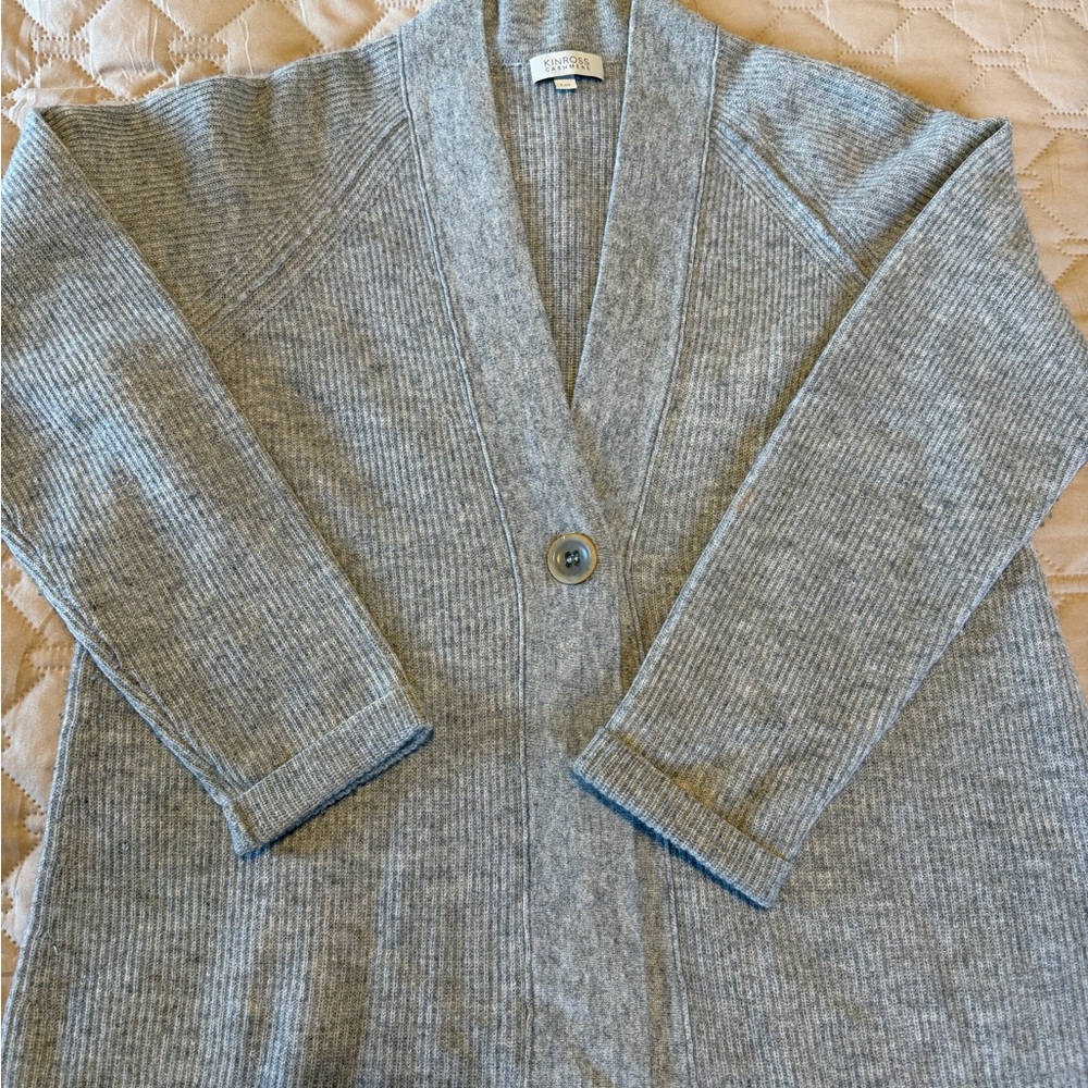 Kinross Cashmere one button cardigan
